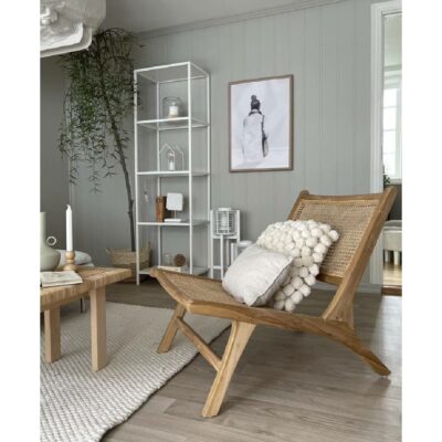 Lenestol i rotting og teak ramme