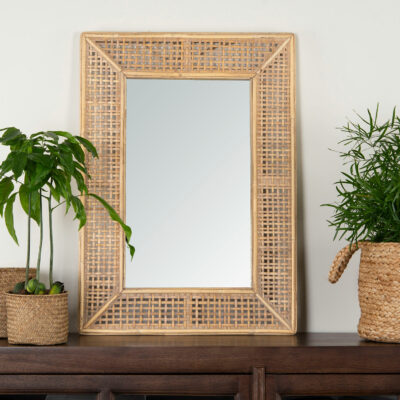 Rektangulært speil bambus miljø