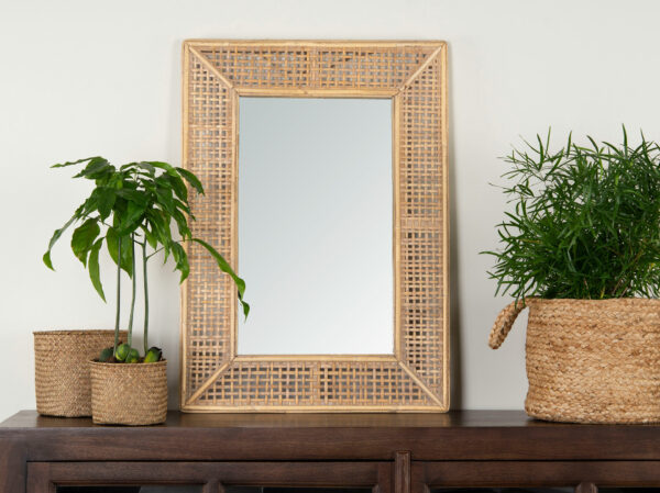 Rektangulært speil bambus miljø